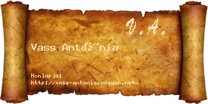 Vass Antónia névjegykártya
